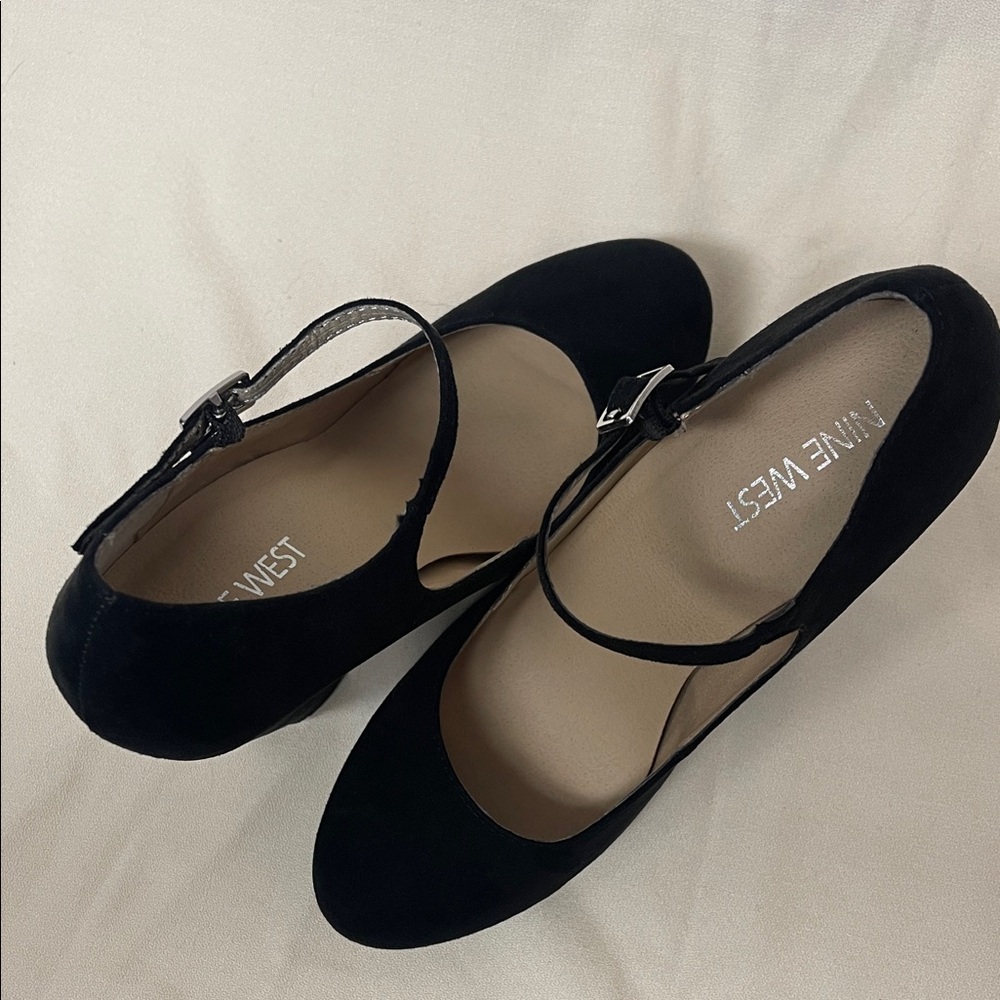 Nine West Black Suede Mary Jane Heels - Picture 8 of 13